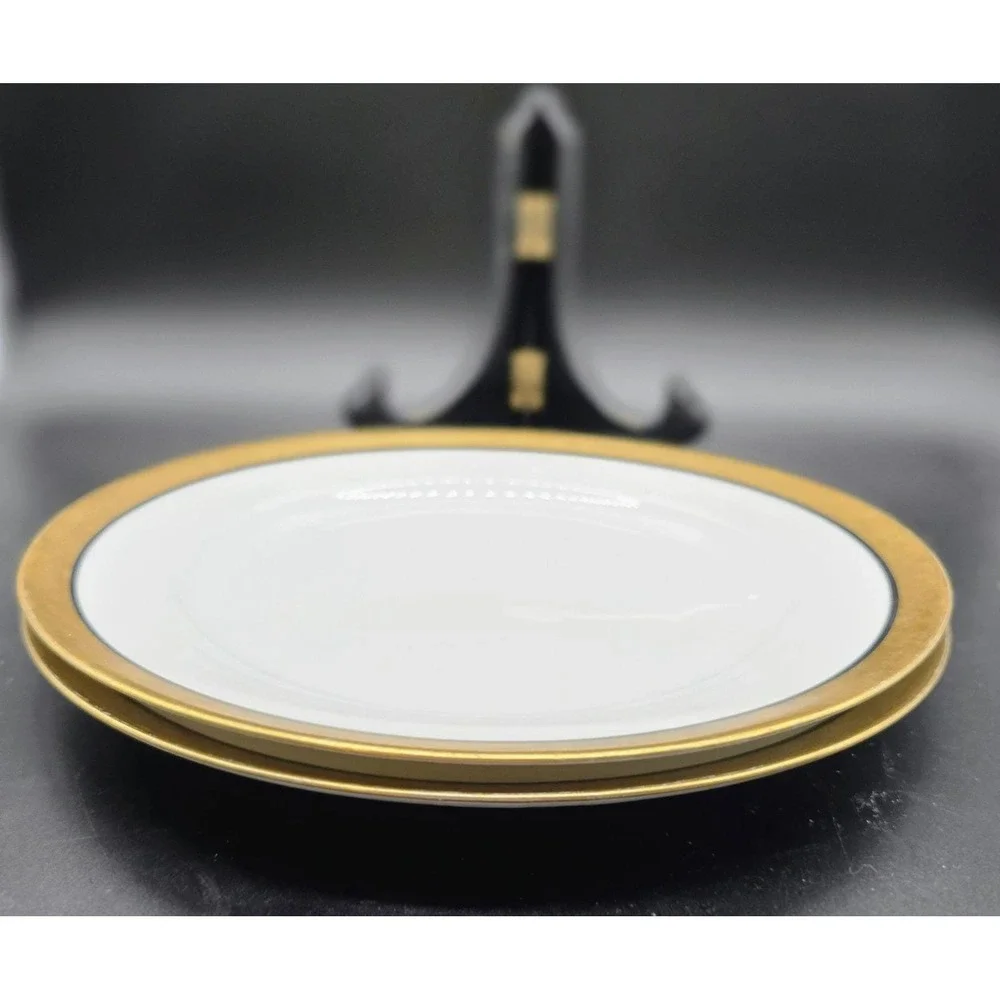 Set/2 Antique Wilhelm & Decsenyi German Porcelain Dinner Plate 9.5
